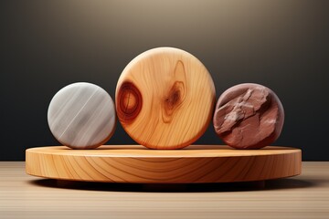 3D podium for product demonstration. Cosmetics stand