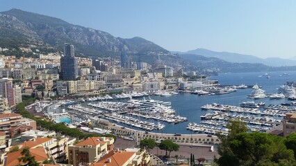 Monte Carlo, Monaco Panorama View over harbour