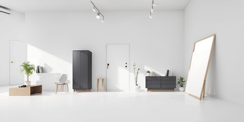 Modern minimalist style 3d rendering image