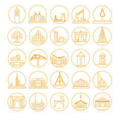 architecture thin line icon set. Outline symbol collection. Editable vector stroke. 256x256 Pixel Perfect scalable to 128px, 64px...