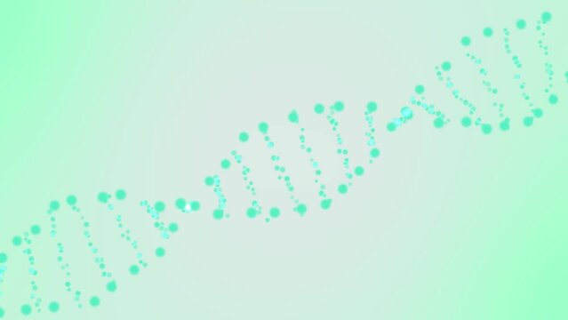 Futuristic rotating DNA strand. Genetic engineering scientific background. Simple loop animation. Template for biochemistry and biology projects. DNA molecules.