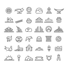 Creative Outline icon collection handmade Vector illustration. Outline symbol collection. Editable vector stroke. 256x256 Pixel Perfect scalable to 128px, 64px...