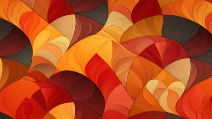 Yellow red orange brown geometric background with black lines created with Generative AI
