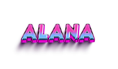 
Alana Colorful 3d Abstract Text name
