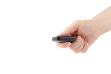 car alarm remote control in hand isolated, vehicle lock system, theft protection