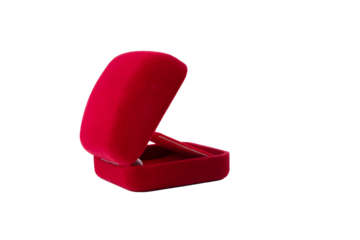 jewelry case isolated, open box for diamond engagement ring