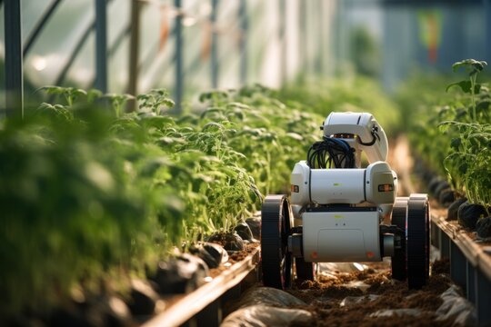 Agriculture robotic and autonomous car working in greenhouse smart farm