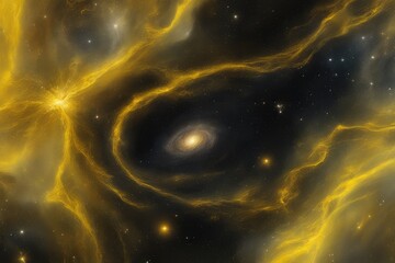 Yellow hued galactic sky