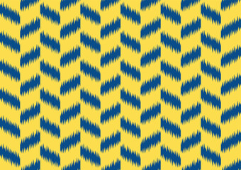 abstract ikat ethnic seamless pattern, geometric shape background, blue and yellow colors, design templates for wallpaper, wrapping, carpet, clothing, fabric, textile.