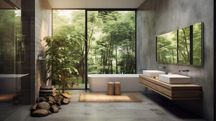 a modern bathroom in a descent house