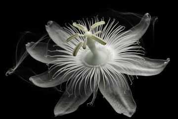 Isolated x-ray image of flower, passion flower. Generative AI