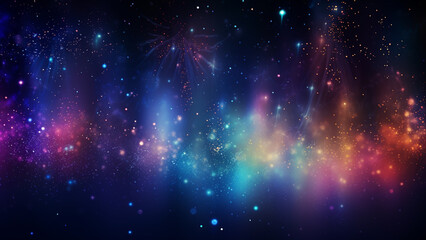 Fototapeta premium An abstract painting of fireworks exploding in a milky way-like shape.