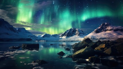 aurora borealis, showcasing the beauty of the cosmos - generative AI