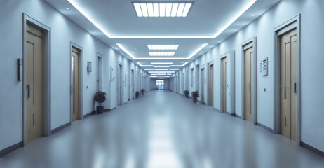 Long hospital corridor