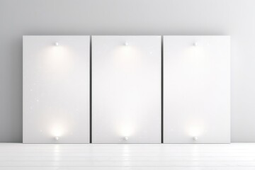 Beautiful Light Background Mockup For Presentation With Decorative White Panels And Hidden Lighting Mockup . Сoncept Mockup, Presentation, Light Background, Decorative Panels