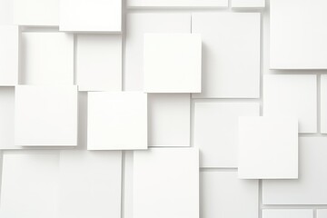 Abstract White Geometric Background With Square Blank Cards Mockup . Сoncept Geometric Background, White Background, Square Cards, Blank Cards, Mockup