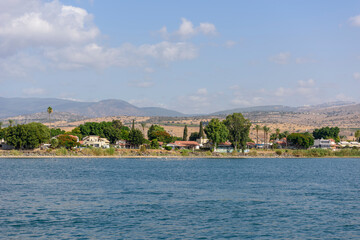 Fototapeta na wymiar The Sea Of Galilee in Tiberias, Israel, Where Jesus walked on the water