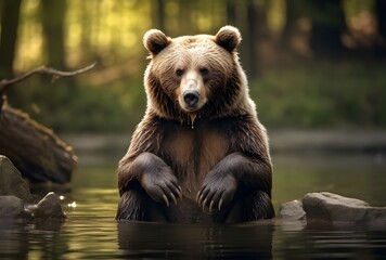Obraz premium grizzly bear at wildlife park