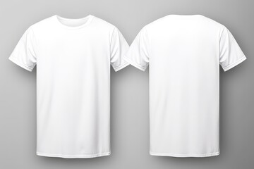 Blank White Tshirt Front And Back View Mockup . Сoncept Apparel Design, Fashion Template, Clothing Mockup, Product Presentation