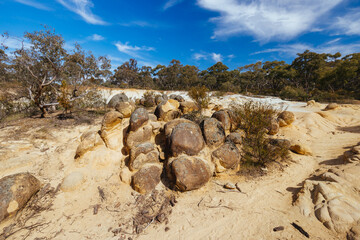 Pink Cliffs Geological Reserve in Heathcote Australia