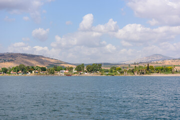 Fototapeta na wymiar The Sea Of Galilee in Tiberias, Israel, Where Jesus walked on the water