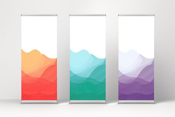 Creative Vector Rollup Banners With Paper Texture, Ideal For Promotional Graphics Mockup. Сoncept Vector Rollup Banners, Paper Texture, Promotional Graphics, Mockup