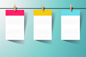 Creative Vector Illustration Of Blank Hanging List And Photo Frames Mockup. Сoncept Vector Illustration, Hanging Frames, List Mockup, Photo Frames