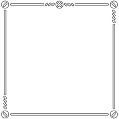  Simple Metal Outline Square Frame Textbox