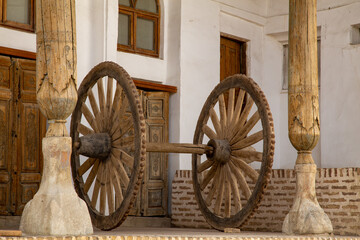 Only the wheel of the bullock cart has been taken separately and kept for display