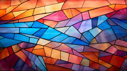 Fototapeta premium Jewel-like stained glass with gradient patterns