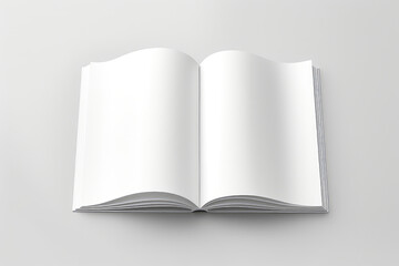 Isolated White Open Magazine Mockup In Rendering Mockup. Сoncept Magazine Mockup, White Mockup, Isolated Mockup, Rendering Mockup.