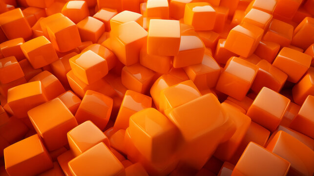 A jumble of orange rectangles 