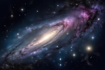 Obraz premium Rainbow-hued interstellar canvas layout