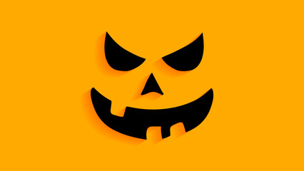 vector happy halloween pumpkin face on orange background landscape wallpaper