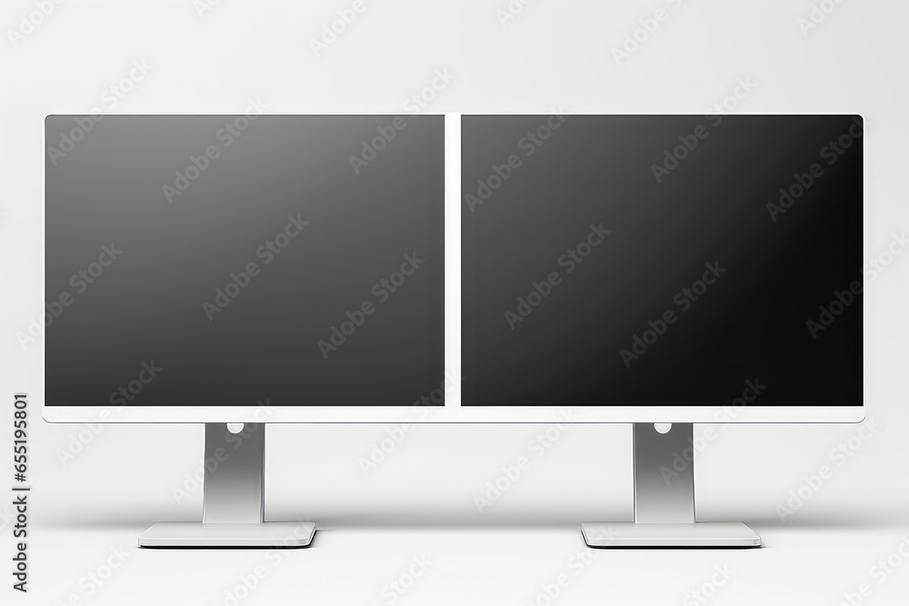 Poster realistic tv screen and computer monitor display mockup mockup