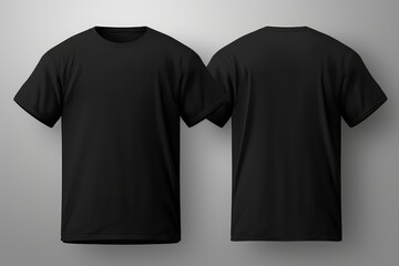 Tshirts Illustration In Black From The Side View Mockup . Сoncept T-Shirt Design, Illustration, Black T-Shirt, Side View Mockup