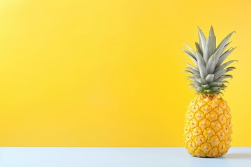 Yellow Pineapple On Sunny Backdrop Mockup . Сoncept Fruit Mockups, Tropical Fruits, Pineapple Mockup, Summer Mockup