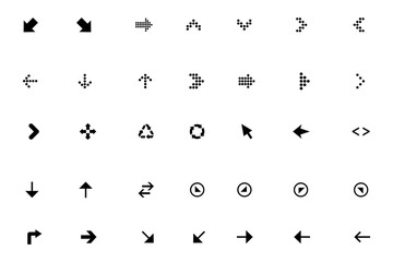 Black arrow vector icon pack