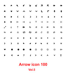 Arrows set of 100 black icons. Arrow icon. Arrow vector collection. 