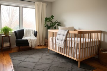 organic cotton crib mattress in a babys room