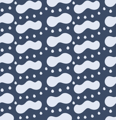Abstract vector seamless pattern with clouds and rain drops. Raining day concept.Simple graphic 
design for fabric printing, wrapping paper, textile.