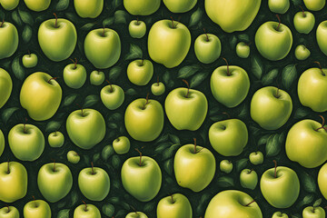 yellow green apples centered symmetry painted intricate volumetric lighting beautiful rich.png. Generative AI