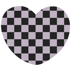 Cute flat  heart with checkered retro vintage