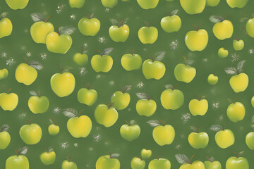  yellow green apples. Generative AI