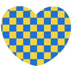 Cute flat  heart with checkered retro vintage