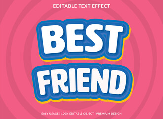 best friend editable text effect template use for business logo and brand