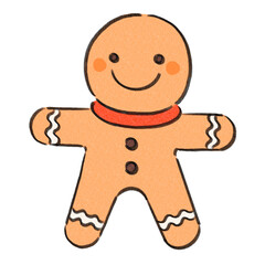 Cute gingerbread cookies for christmas, hand-drawn illustration