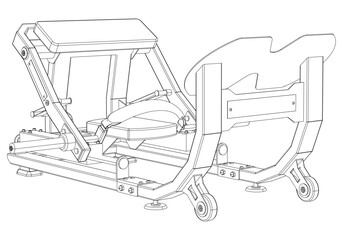 Booty Blaster Trainer. Gym equipment on white background vector illustration. Different fitness equipment for muscle building. Workout and training concept.