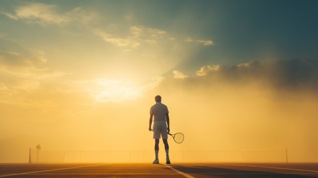 silhouette of a tennis player ai generated