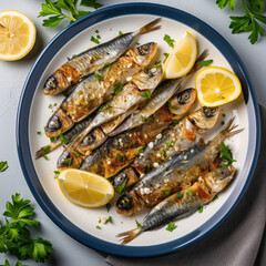 Sardines with lemon and parsley